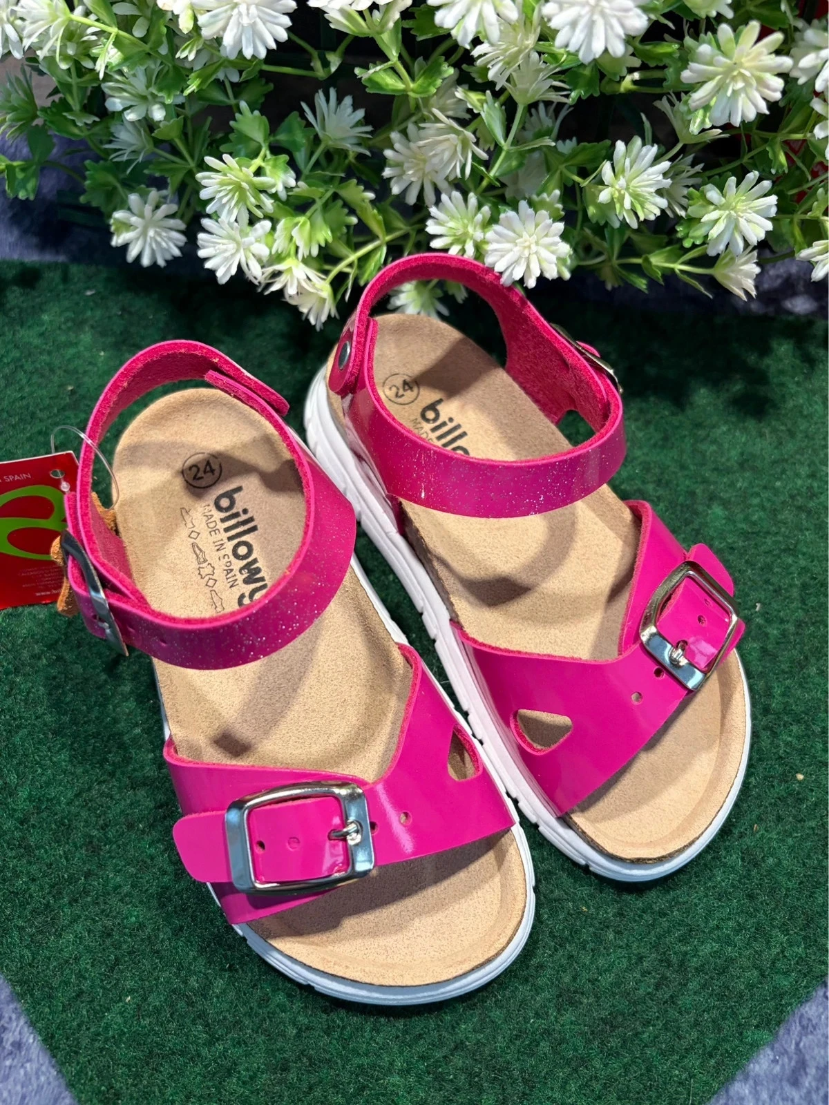 par de sandalias Billowy rosa barbie con lentejuelas - talla 24! 🌸 – photo 3
